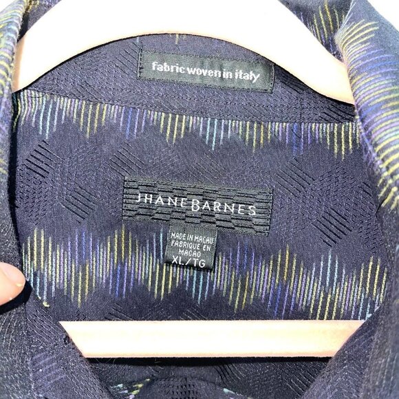 Jhane Barnes Button Up Shirt Mens Size XL Vintage Italian Woven Cotton Linen - Picture 4 of 10